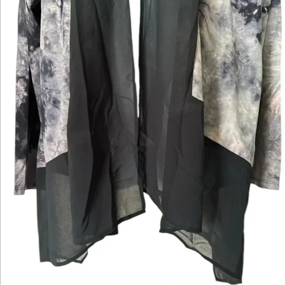 NWT Logo Lori Goldstein open cardigan jacket pockets asymmetrical Size L - Picture 4 of 8